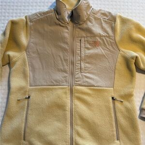 The North Face Two-Tone Yellow and Tan sweatshirt Jacket